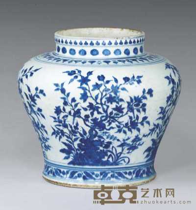 KANGXI（1662-1722） A BLUE AND WHITE JAR 